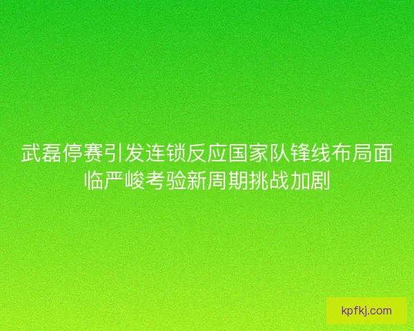 武磊停赛引发连锁反应国家队锋线布局面临严峻考验新周期挑战加剧