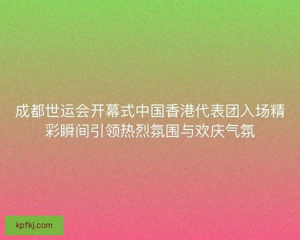 成都世运会开幕式中国香港代表团入场精彩瞬间引领热烈氛围与欢庆气氛