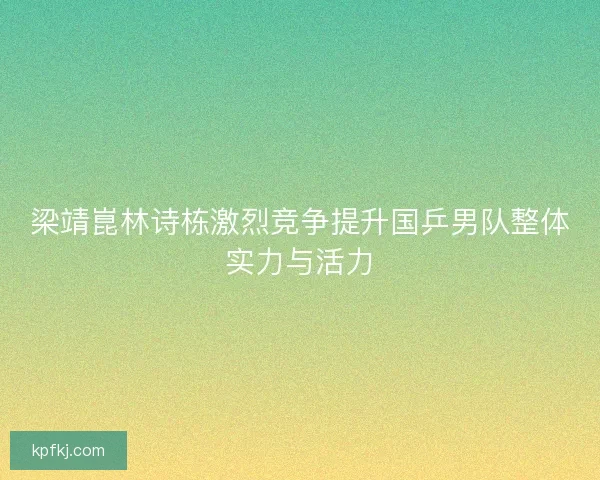 梁靖崑林诗栋激烈竞争提升国乒男队整体实力与活力